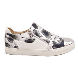 White snake style sneakers Q48-41 multicolored