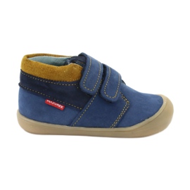 Boys' shoes with Velcro Mazurek 1355 navy blue yellow