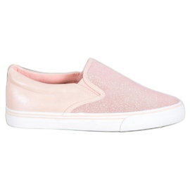 Yes Mile Pink Slip On Sneakers