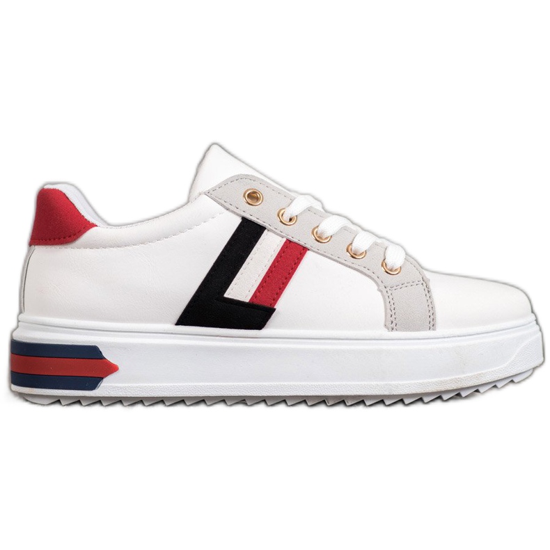 SHELOVET Sports shoes made of eco leather white multicolored