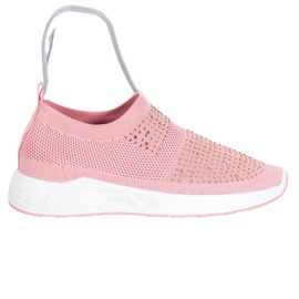 SHELOVET Slip-on Shoes With Crystals pink