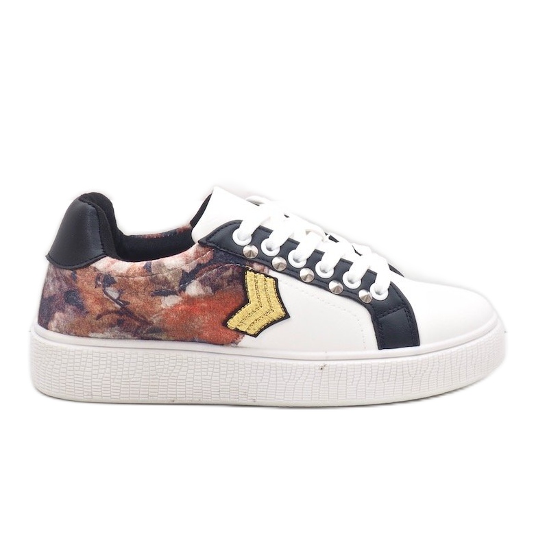 White sneakers richly decorated 792-Y