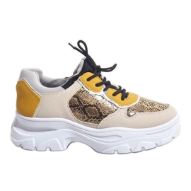 Beige fashionable sports sneakers R-462 multicolored
