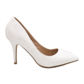 White YX-1 glitter heels