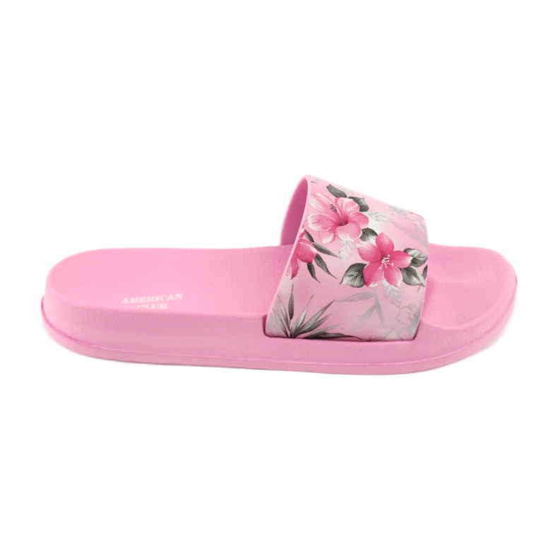 Flowers profiled American Club pink slippers white grey green