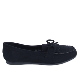 Women's classic black moccasins 77-202 Black