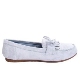 Women's classic blue loafers 77-202 Blue