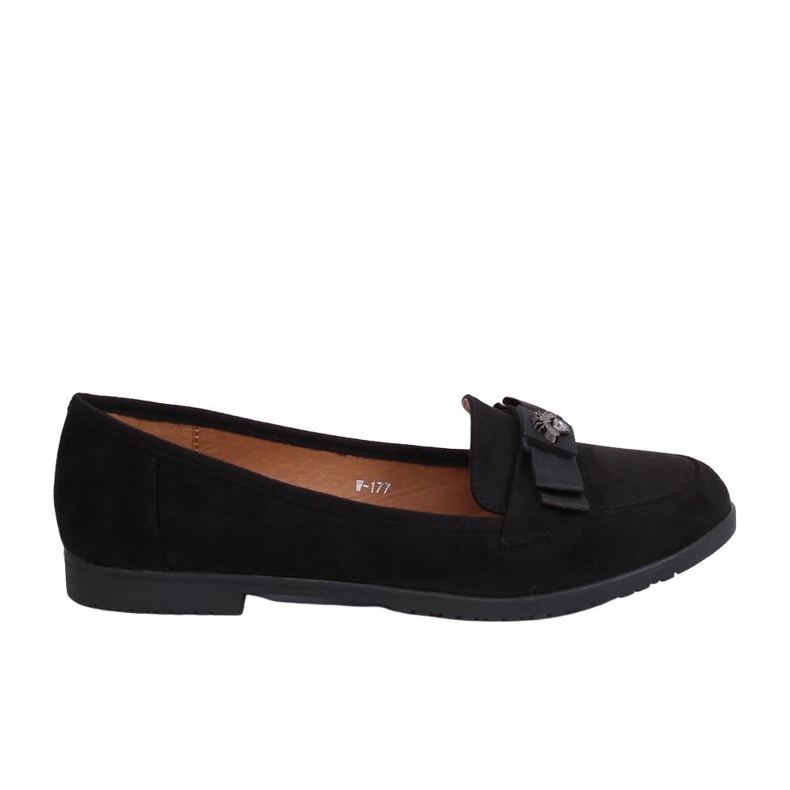 Black women's loafers W-177 Black