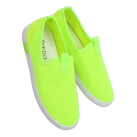 1066 Green neon slip-on sneakers