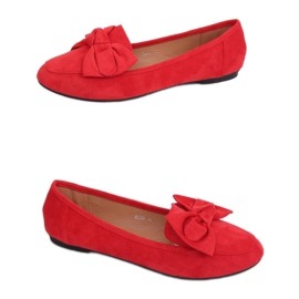 Loafers with a bow red B2028 Red