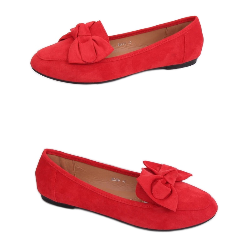 Loafers with a bow red B2028 Red