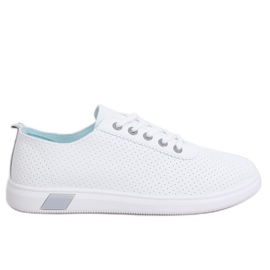 White and gray lace-up sneakers BB77 Gray grey