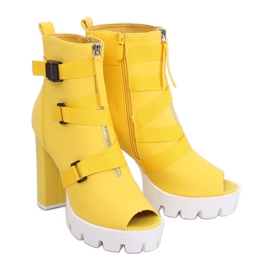 Open toe boots on a yellow platform NS123P Yellow