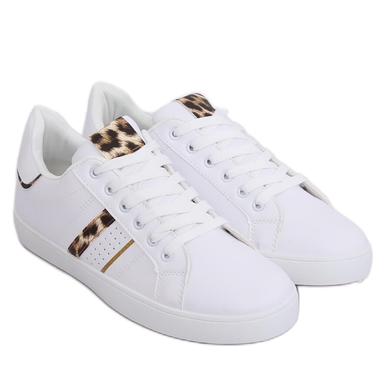 White women's sneakers K-388 WHITE / LEOPARD