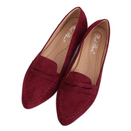 Women's burgundy loafers CH-1M6 Wine Red