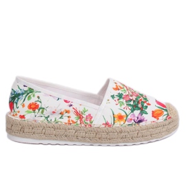 Floral women's espadrilles JH91P White multicolored
