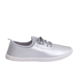 Silver women's sneakers W9782 Silver grey