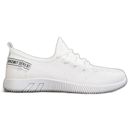 SHELOVET Openwork Textile Sneakers white SHELOVET Openwork Textile Sneakers white