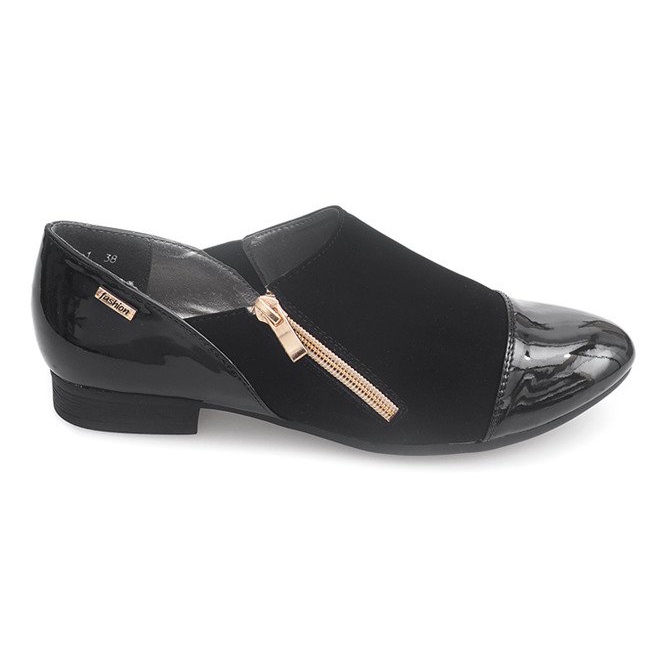 Classic Shoes With Zipper 2060A Black