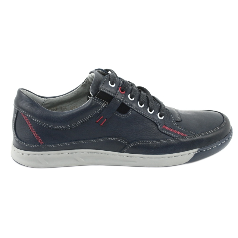 Men's sports leather shoes Riko 835, navy blue
