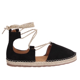 Black Espadrilles tied over the ankle JH97P Black