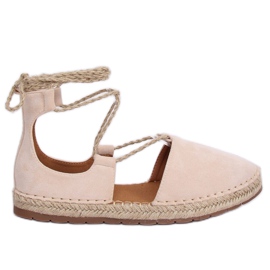 Espadrilles tied with ankle beige JH97P Beige