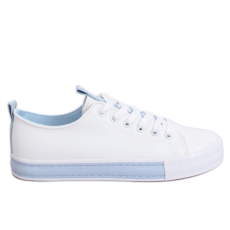 Women's white and blue sneakers A88-23 Blue