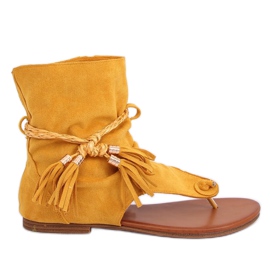 Flip-flops with uppers honey SL1011 Yellow