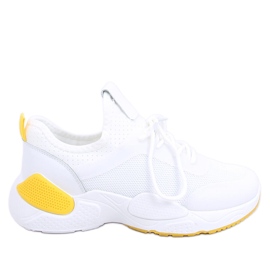 White mesh sports shoes B0-547 Yellow White mesh sports shoes B0-547 Yellow