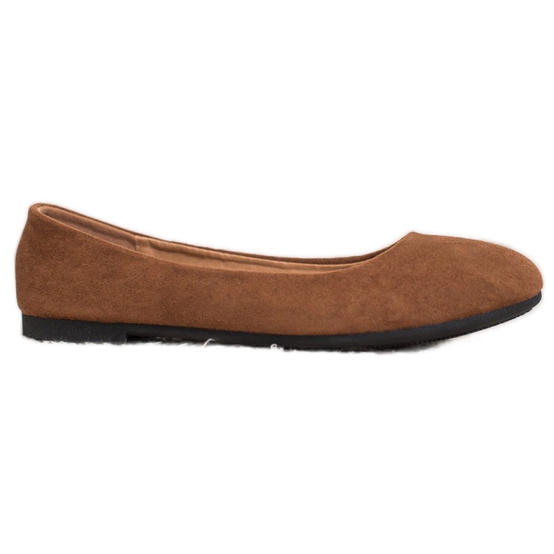 Diamantique Classic Suede Ballerinas brown