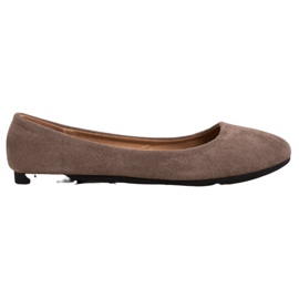 Diamantique Classic Suede Ballerinas brown