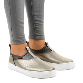 Golden sneakers with a rubber band A-92