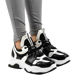 Black and white women's sneakers CB-136 Black and white women's sneakers CB-136