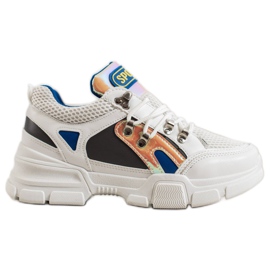 Bella Paris Fashion Sneakers With Mesh white multicolored