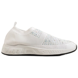 SHELOVET Slip-on Shoes With Crystals white SHELOVET Slip-on Shoes With Crystals white