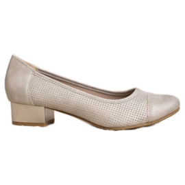 Goodin Openwork Pumps On A Pillar brown yellow Goodin Openwork Pumps On A Pillar brown yellow