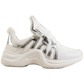 SHELOVET Comfortable Fashion Sneakers white grey SHELOVET Comfortable Fashion Sneakers white grey