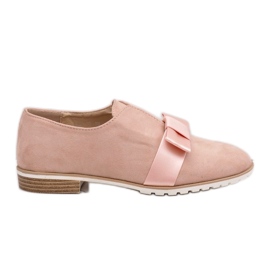 Pink slip-on shoes with a bow 1284-20