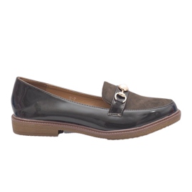 Green loafers, women's shoes W-7