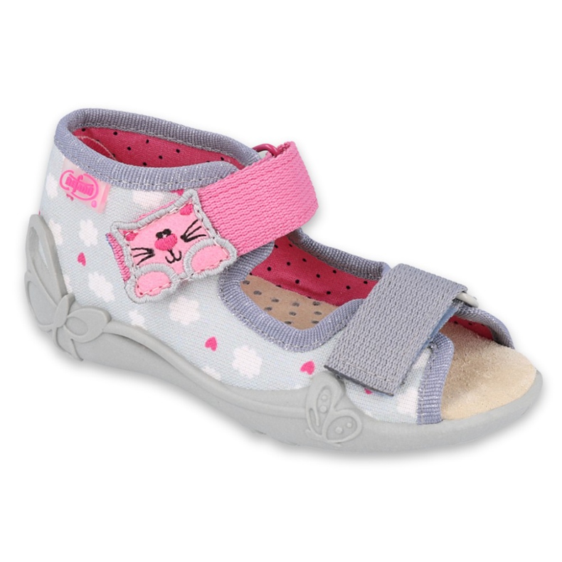 Befado yellow children's shoes 342P009 pink grey Befado yellow children's shoes 342P009 pink grey