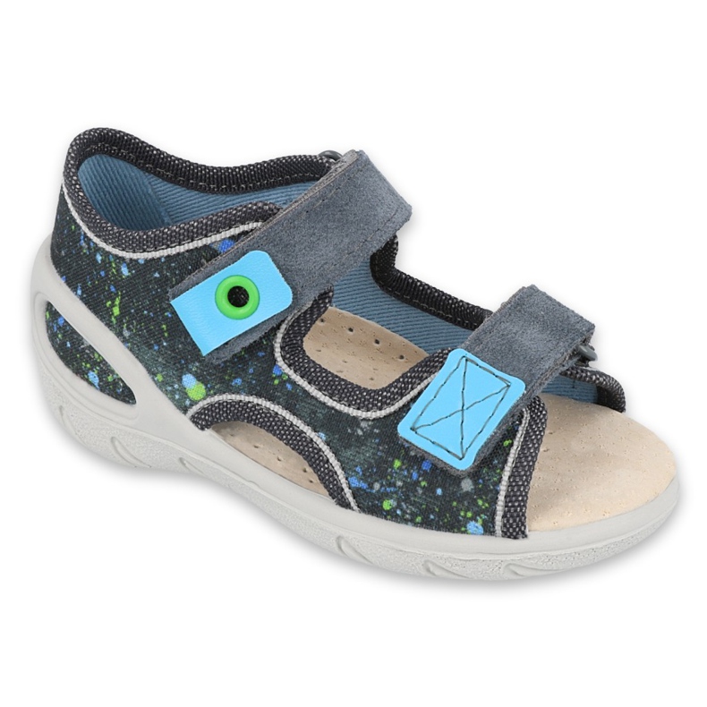 Befado children's shoes pu 065P127 blue grey multicolored