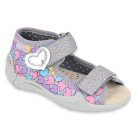 Befado yellow children's shoes 342P013 purple pink grey
