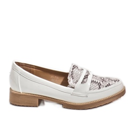 White animal ballerinas loafers 20-339MO White animal ballerinas loafers 20-339MO