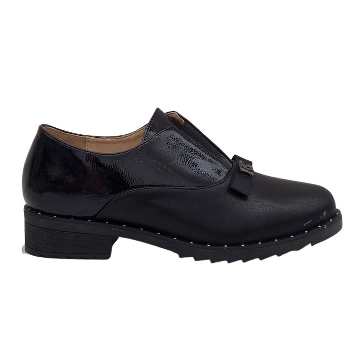 Black slip-on shoes with X528 studs