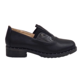 Black slip-on shoes with X527 studs