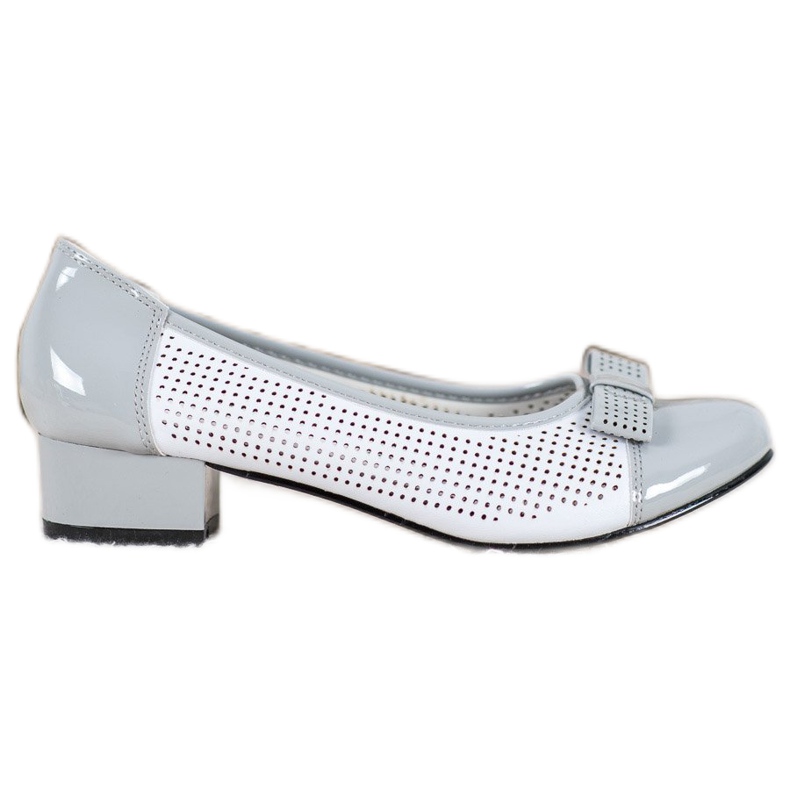 Goodin Openwork Pumps With A Bow white grey