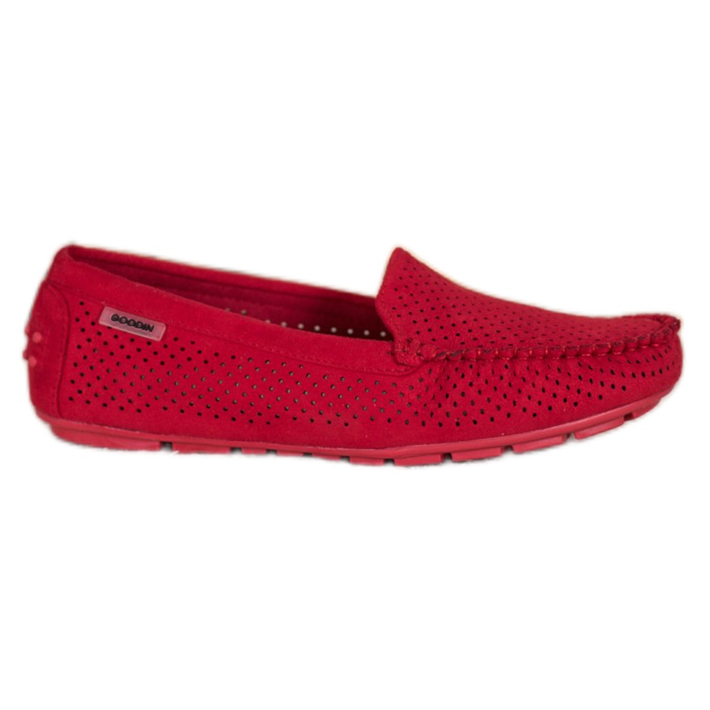 Goodin Openwork Loafers With Suede red