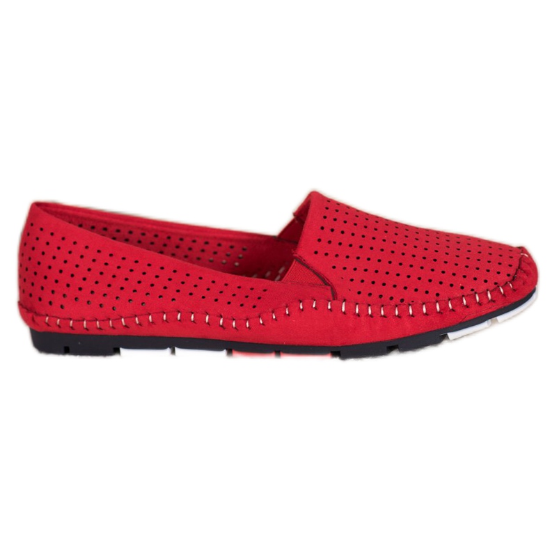 Goodin Openwork Slip On Shoes red