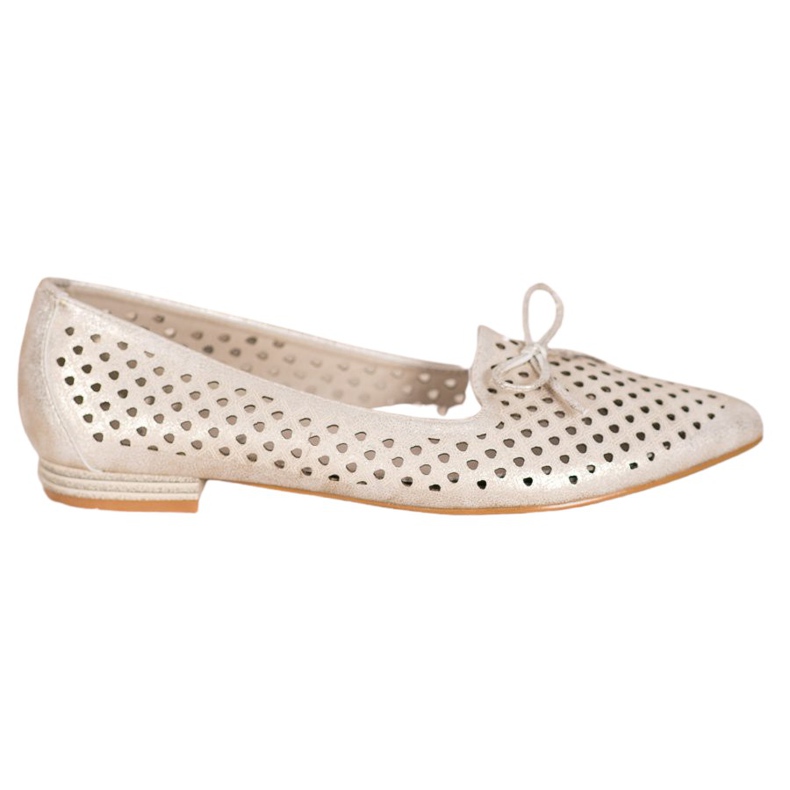 Goodin Elegant openwork ballerinas golden