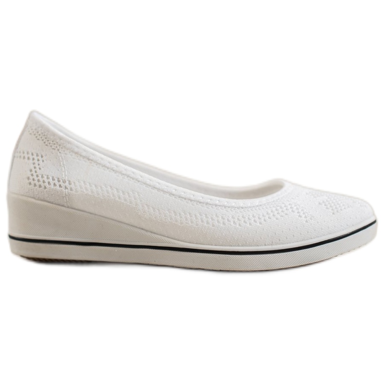 Super Me Openwork Ballerina On Wedge white